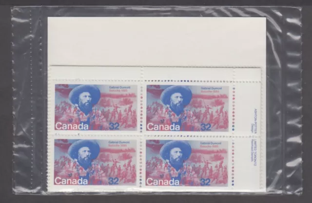 Canada Sealed Plate Blocks 1049 Gabriel Dumont, Dumont & Battle Of Batoche, Apl