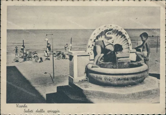 cp243 cartolina viserba saluti dalla spiaggia provincia di rimini emilia romagna