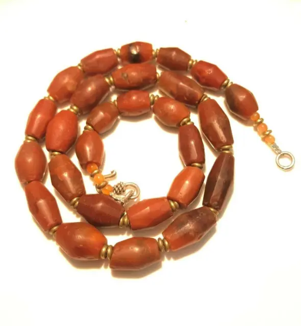 Collection Antique jasper Carnelian Agate Jewelry Old Beads Necklace Strand
