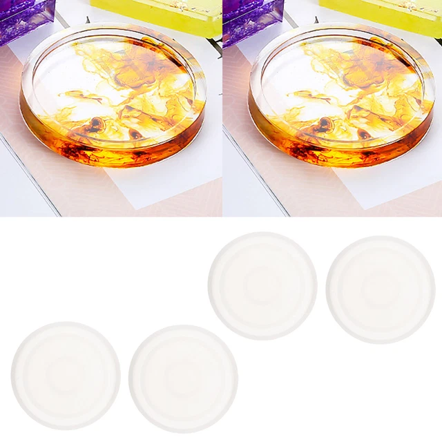4 Sets Coaster Cup Matte Form Runde Silikon form für DIY Epoxidharz Casting