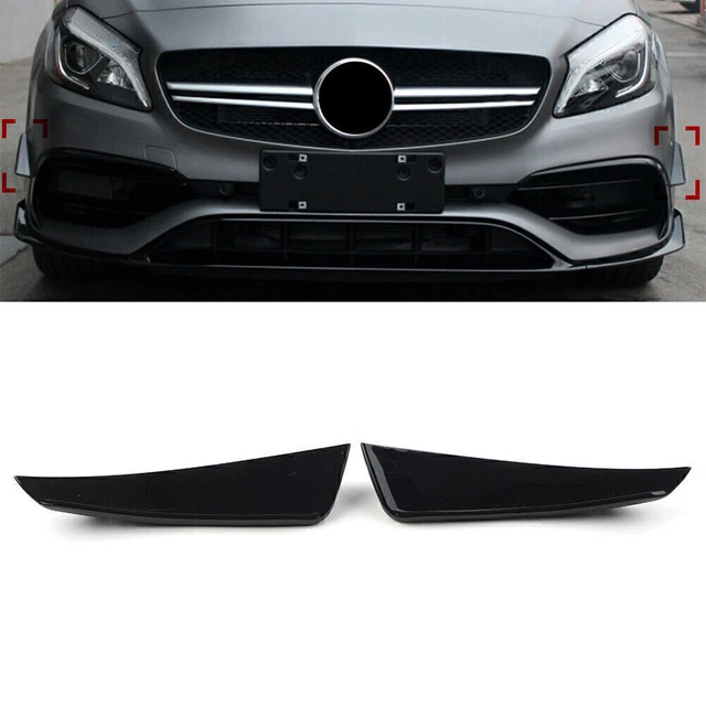 Front Bumper Splitter Spoiler Side Canards For Mercedes Benz A-Class W176 16-18