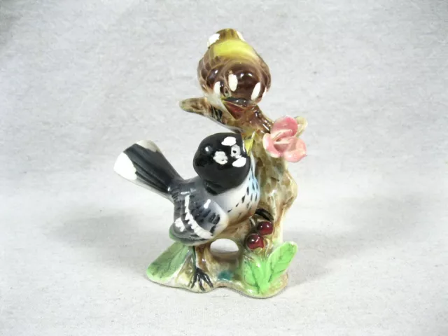 Robin Birds On Branch Figurine Vtg Lefton's Exclusive 5-1/4" Hand Painted Japan