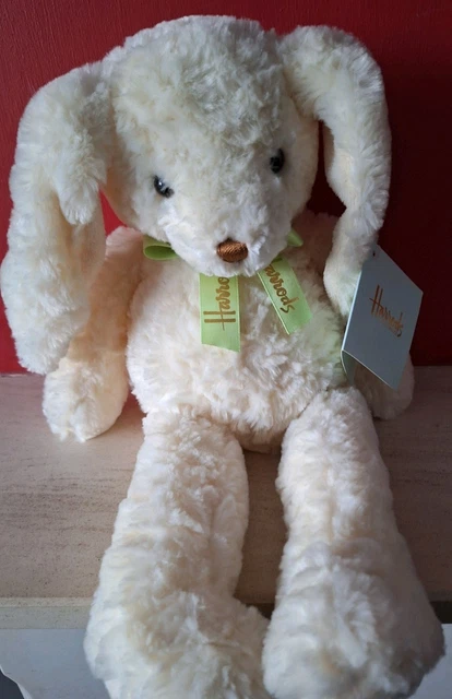 HARRODS EASTER BUNNY White Rabbit Plush 9-inch Soft Toy with Green ...