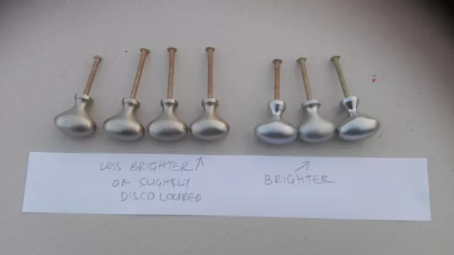 7 X Silver Plated  Metal Small Drawer Knobs Quantity :7 Used,In Good Condition 3