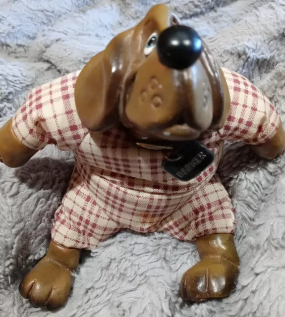 Vintage "Barker" Russ Berrie Kathleen Kelly dog Basset Hound 2617 Fabric & Resin