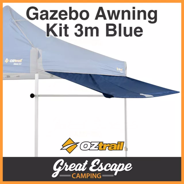 Oztrail Removable Gazebo Awning Kit Blue Suits Deluxe 3m Gazebo