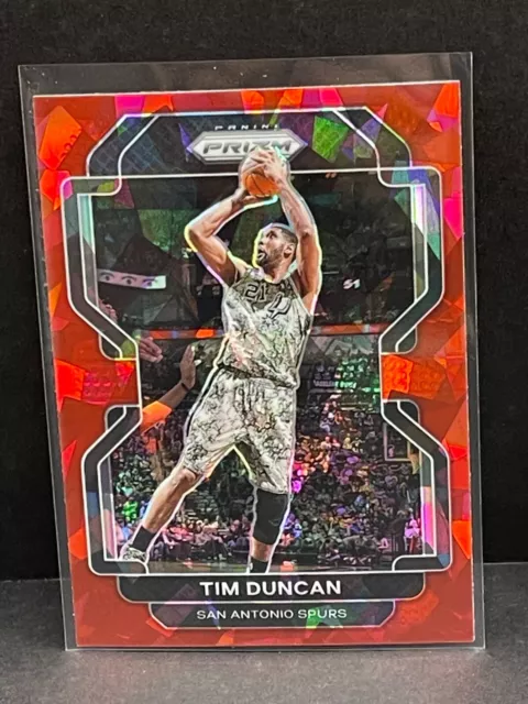 2021-22 Prizm Red Cracked Ice 268 Tim Duncan San Antonio Spurs HOF basketball
