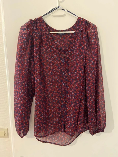 Robe mi-longue asymétrique bleu marine tissu fluide manches 3/4 It