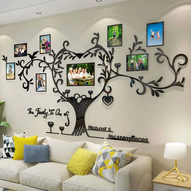 DECORSMART LOVE FAMILY Tree Picture Frame Collage Removable 3D Decor