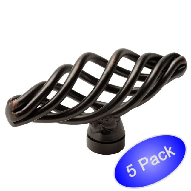 *5 Pack* Cosmas Oil Rubbed Bronze Birdcage Cabinet Knobs #9991ORB