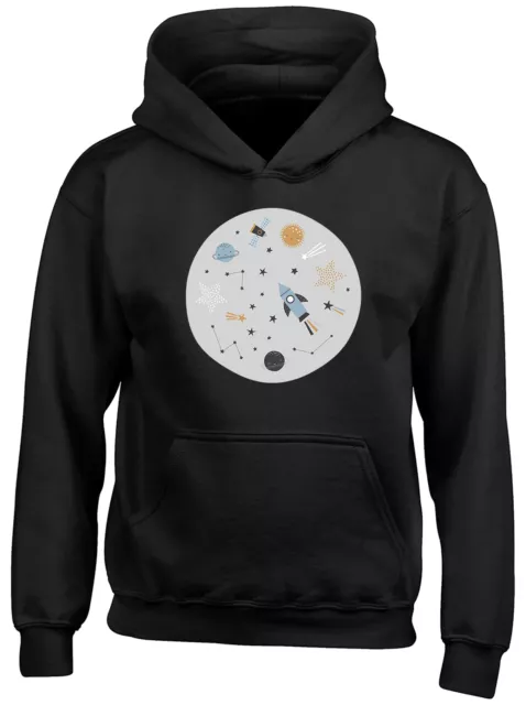 Moon Kids Hoodie Rockets Planets Outter Space Boys Girls Gift Top