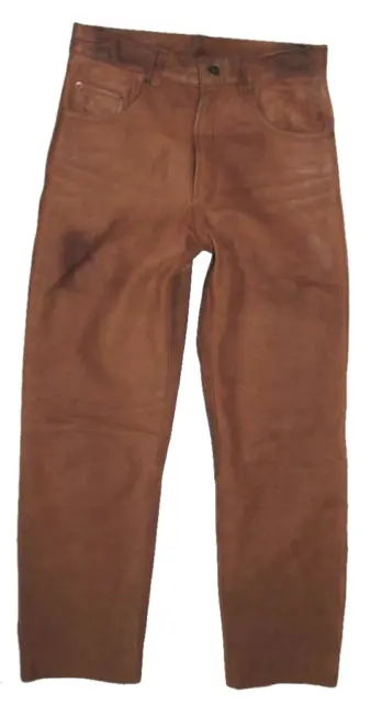 Fine HARD LEATHER STUFF Jeans IN Pelle/Nabuk Pantaloni Pelle Color Braun Circa