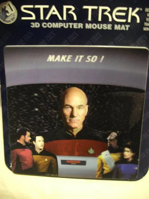 Vintage 1997 Star Trek Next Generation 3D Motion Captain Picard Borg Mouse Pad