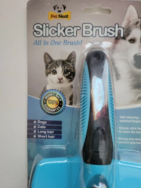 Pet Neat Self Cleaning Pet Dog Cat Slicker Brush Grooming Gently Removes Hair 3
