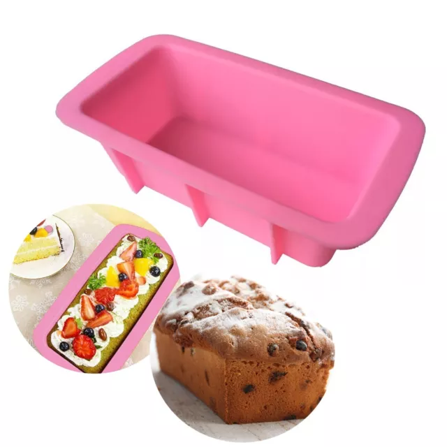 Silicone Rectangle Bread Pans Non-Stick Baking Loaf Tins Mould Bakeware Tray