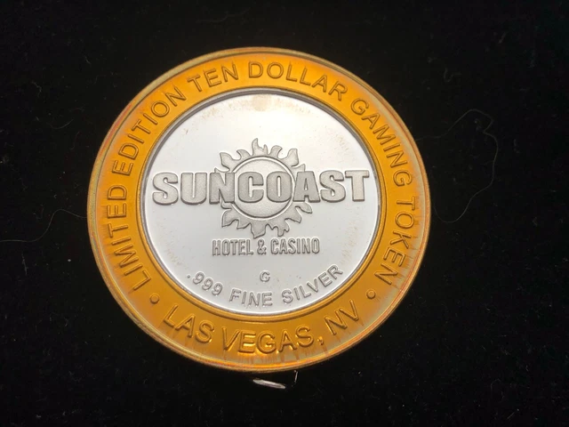 SUN COAST Las Vegas $10 TEN Dollar Gaming Token .999 Fine Silver LIBERTY BELL