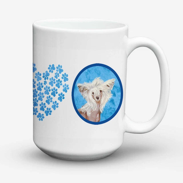 Blue Chinese Crested Coffee Mug 15 oz LH9392BU-CM15-S