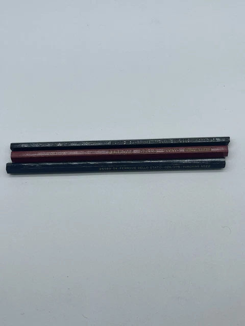 Lotto 3 Matite Lapis Da Disegno Colori Ferrovie Dello Stato '40/50