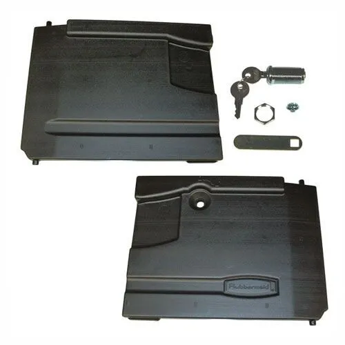 Rubbermaid Utility Cart Locking 2-Door Kit Black RCP4094-L1BLA for 4094 Cart NEW