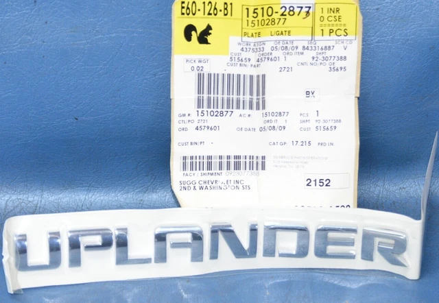 NOS 2005-08 Chevrolet Uplander Liftgate Tailgate Emblem Badge Nameplate 15102873