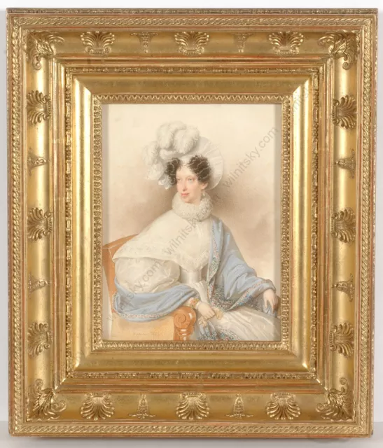 Josef Kriehuber "Napoleon I's second wife Marie-Louise", outstanding watercolor