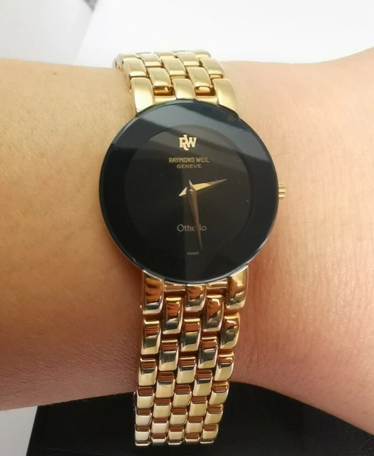 RAYMOND WEIL OTHELLO 18k Gold Electroplated ladies Watch With Box