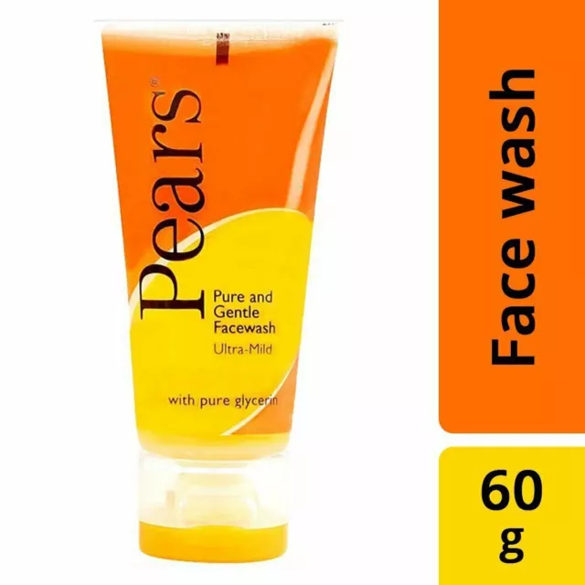 2 X Pears Pure & Gentle Face Wash 60 g avec de la glycérine pure Nettoyant