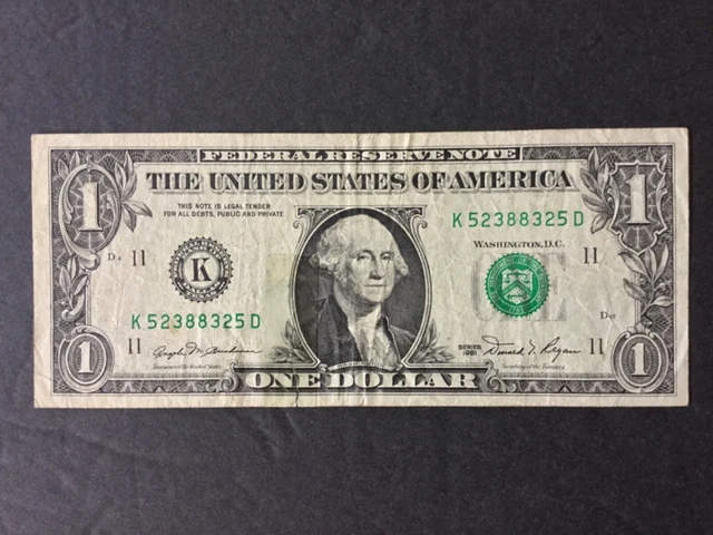 1981 U.s. $1 Dollar Federal Reserve Radar Serial Numbers.