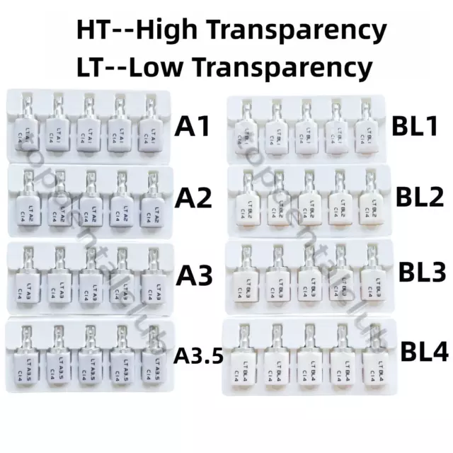 HT LT C14 Dental Glass Ceramic Lithium Dislicate Blocks Cerec CAD CAM