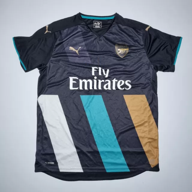 Arsenal Home Fußball Shirt 2015 2016 Saison Herren XL Puma schwarz kurzärmelig