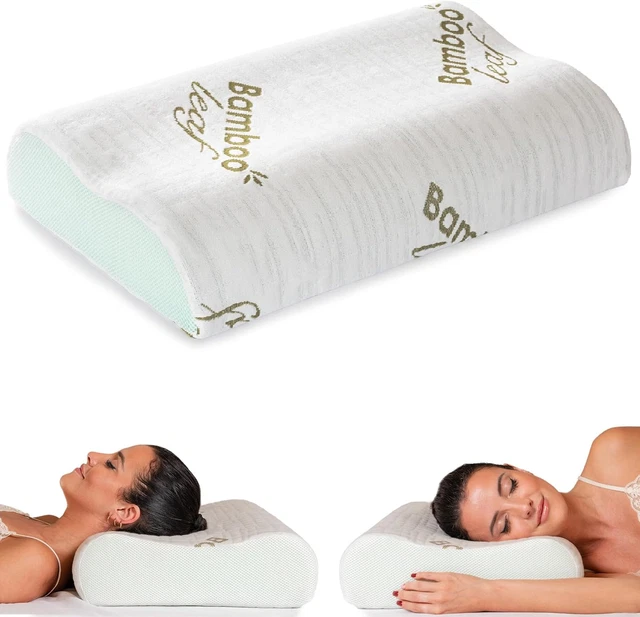 Cuscino Cervicale Memory Foam Con Federa Bambù - Ortopedico, Traspirante, Antirussamento, Lavabile - Foto 4