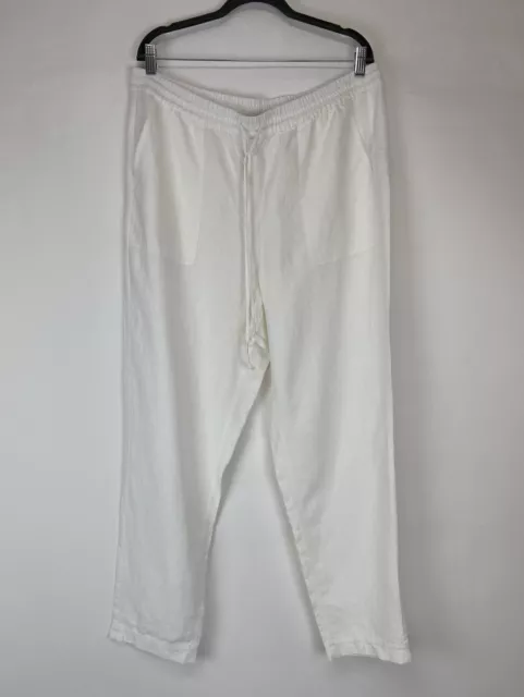 J Crew Size XLarge Tall New Seaside Pant in Linen Blend White #BF489  Pockets