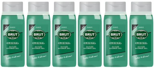 Brut Original All In One Showergel Hair & Body Duschgel For Men (6 x 500ml)
