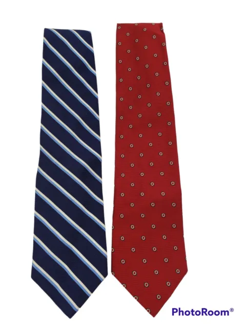 BROOKS BROTHERS MEN'S Neckties Silk Blue Striped Red Geometric Woven ...