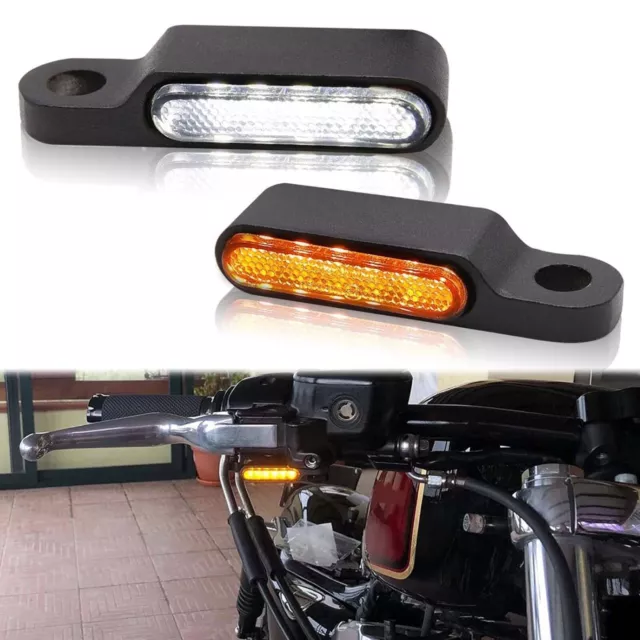 2x Motorcycle 6LED Turn Signal Indicators Handlebar Front Running Light Blinkers