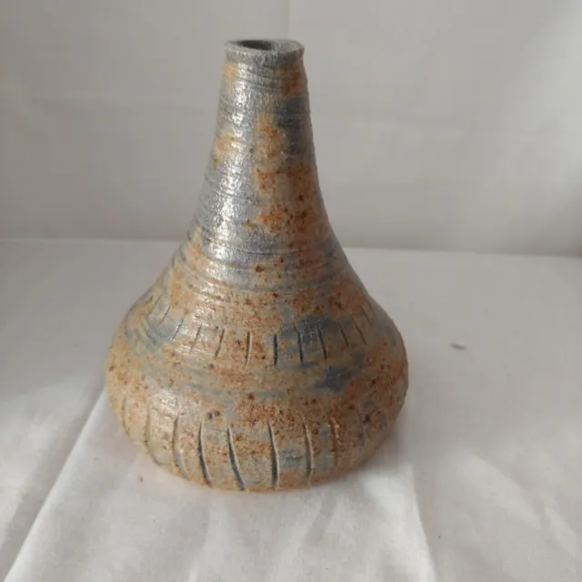 Vintage Studio Art Pottery Hand Thrown Drip Glaze Vase  Mid Century Cottagecore