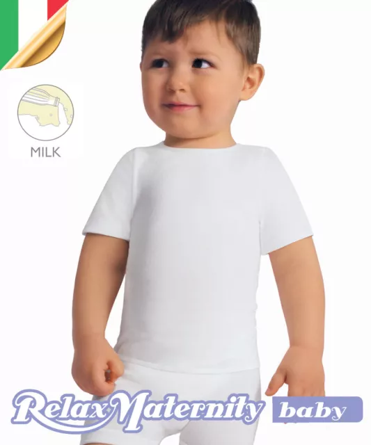 RelaxMaternity Baby 5951 T-Shirt Enfants Hypoallergénique Fibre À Lait 6-36 Mois