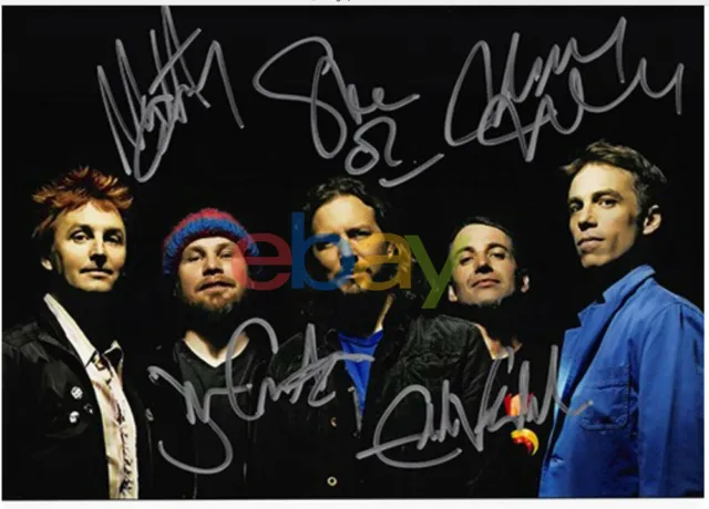 Pearl Jam Full band Eddie Vedder Mike McCready Pluse 3 Signed autographed 8x10 P