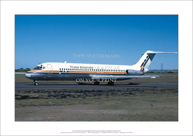 TAA Douglas DC-9-31 A3 Art Print – 1980s livery – 42 x 29 cm Poster