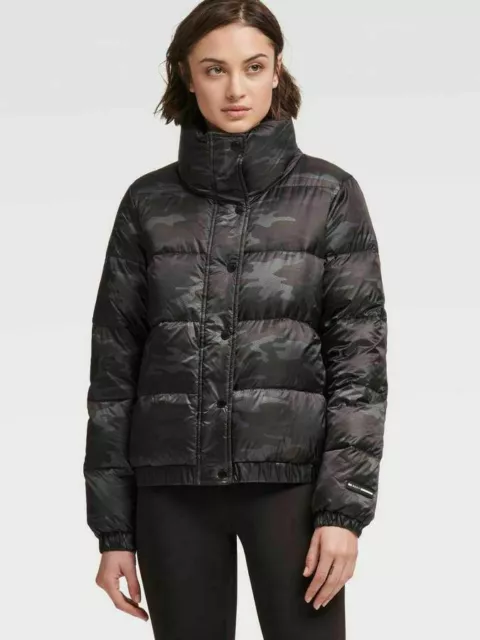 Dkny Womens Camo Print Down Jacket Camo Print