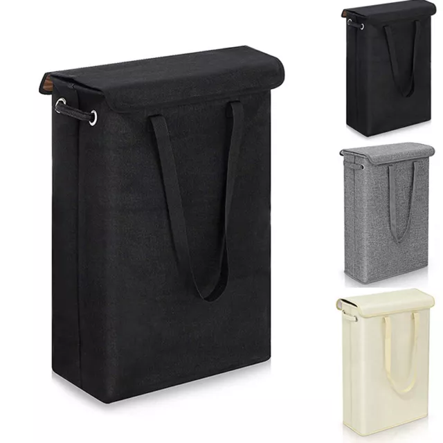 Slim Laundry Hamper With Lid Narrow Laundry Basket With Handle Upgrade Foldable