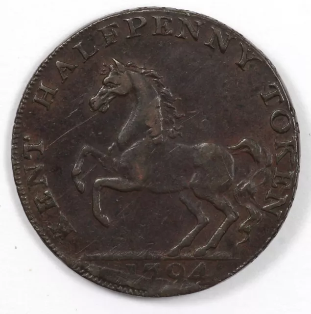 1794 GB Kent HORSE Conder Token Halfpenny