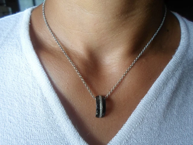 Collier Argent Anneau Zircon - Bijoux Léa Rêve