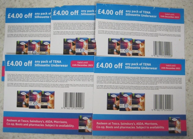 Tena Silhouette Underwear Protection  £20 In Vouchers Valid Till 15/12/23