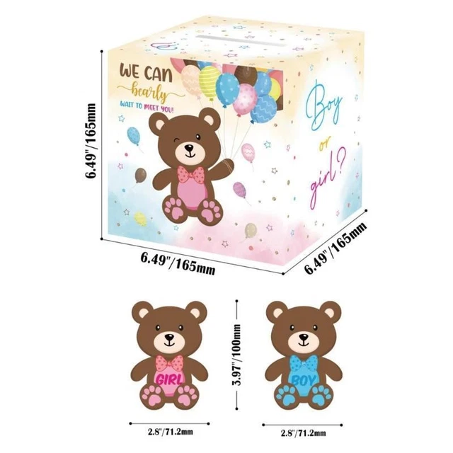 Gender Reveal Party  Gender Reveal Voting Box with 24 Boy and Girl Cards 7