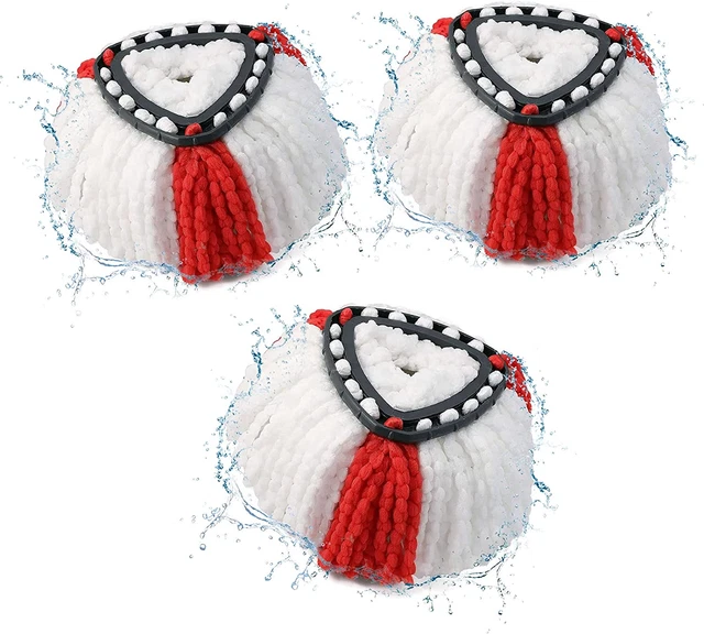 Repuesto de cabezal de fregona BONBELONG compatible con cabezal turbo vileda 2 en 1, rojo, 3