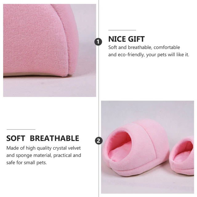 2pcs Kleine Pet Guinea Pig Hideout Mäuse Bett Käfig Chinchilla Bett Cozy 12