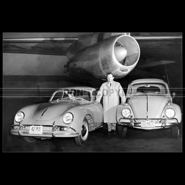 Photo A.008096 PORSCHE 356, VOLKSWAGEN BEETLE VW KAFER & FERRY PORSCHE 1958