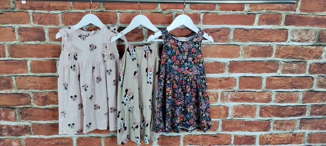 Girls Bundle Age 3-4 Years 100% H&M Casual Dress Set Floral Minnie Mouse 104Cm