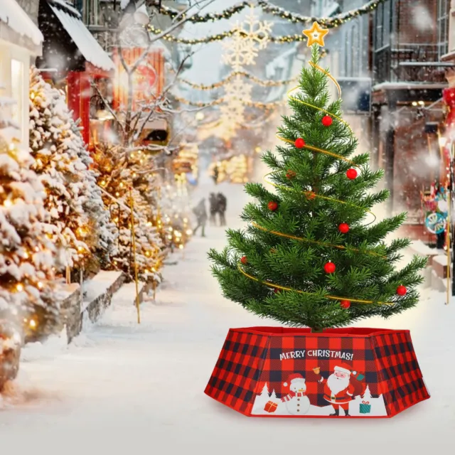 HG Christmas Tree Skirt Red Snowflakes Santa Tree Skirt For Party Christmas SL